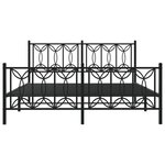 vidaXL Cadre de lit métal sans matelas avec pied de lit noir 150x200cm