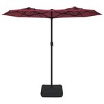 vidaXL Parasol de jardin à double tête rouge bordeaux 316x145 cm