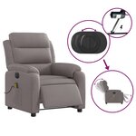vidaXL Fauteuil de massage inclinable électrique Taupe Tissu