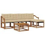 vidaXL Ensemble de canapés d'extérieur 6 pc Naturel et Beige