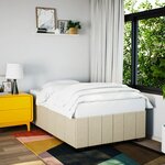 vidaXL Cadre de lit sans matelas crème 120x200 cm tissu