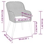 vidaXL Mobilier de salle à manger de jardin avec coussins 7 Pièces Noir