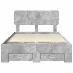 vidaXL Cadre de lit Gris béton 120 x 190 cm Bois d'ingénierie