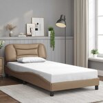vidaXL Cadre de lit sans matelas Hvar cappuccino 100x200 cm similicuir