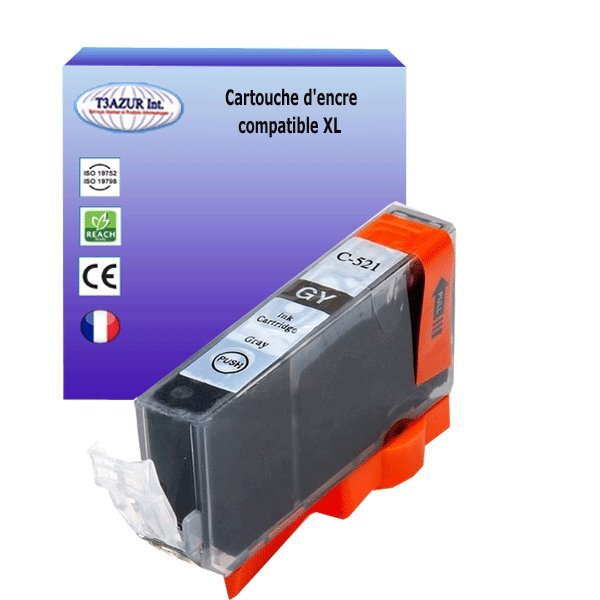 Cartouche compatible avec Canon Pixma MP980, MP990 remplace Canon CLI-521 XL Gris - T3AZUR
