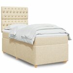 vidaXL Sommier à lattes de lit avec matelas Crème 80x200 cm Tissu