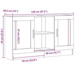 vidaXL Buffet vieux bois 120x30 5x70 cm bois d'ingénierie