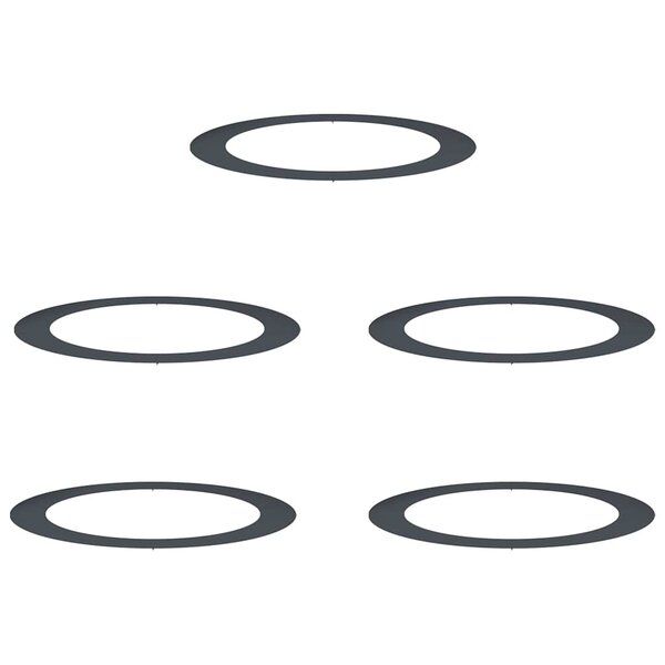 vidaXL Anneau Arboricole Plat 5 Pièces Anthracite Ø90/120 cm en Acier