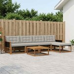 vidaXL Ensemble de canapés d'extérieur 6 Pièces Naturel et gris clair