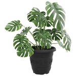 vidaXL Pot à fleurs rond 24 pc Noir Ø 39 x 32 cm Plastique