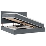 vidaXL Lit de rangement LED avec matelas Gris foncé 200 x 200 cm