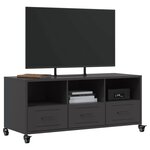vidaXL Meuble TV noir 100 5x39x43 5 cm acier