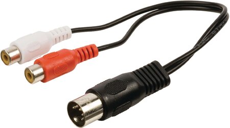 Adaptateur 2x RCA F vers 1x DIN 5 broches M