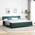vidaXL Lit à ressorts avec matelas Vert foncé 200 x 200 cm tissu