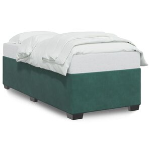vidaXL Cadre de lit sans matelas vert foncé 100x200 cm velours