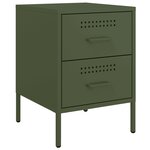 vidaXL Table de chevet vert olive 36x39x50 5 cm acier