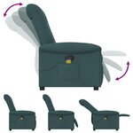 vidaXL Fauteuil de massage inclinable Vert foncé Tissu