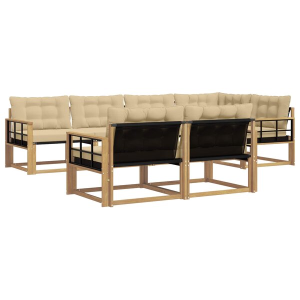 vidaXL Ensemble de canapés d'extérieur 7 pc Blanc et Beige