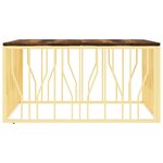 vidaXL Table basse doré acier inoxydable et bois massif récupération