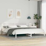 vidaXL Cadre de lit Blanc 200 x 220 cm Bois massif en pin