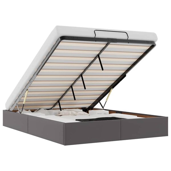 vidaXL Cadre de lit ottoman sans matelas gris 140x200 cm similicuir