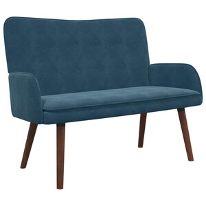 vidaXL Sofa 2 places Bleu 115 x 61 x 87 cm Velours