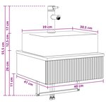 vidaXL Basin de lavage mural Sonoma gris 40 x 41 x 39 cm