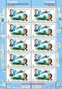 Minifeuille 10 timbres - Poste aérienne - Clostermann - Lettre prioritaire