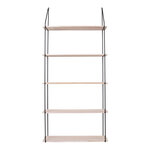 Etagère 5 étages en bois naturel avec cadre noir 65 x 17 x 145 cm