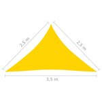 vidaXL Voile de parasol Tissu Oxford triangulaire 2 5x2 5x3 5 m Jaune