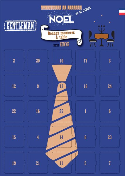 Calendrier homme bonnes manières à table