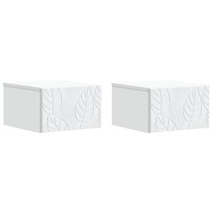 vidaXL Table d'appoint murale 2 Pièces Blanc 34 5 x 33 x 20 cm