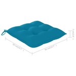 vidaXL Chaises à manger d'extérieur lot de 4 et coussins Acacia massif