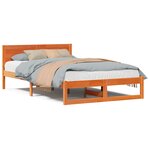 vidaXL Cadre de Lit Ciré marron Bois pin massif 120 x 200 cm Durable
