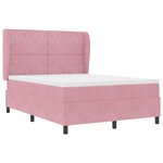 vidaXL Lit à ressorts avec matelas rose 160 x 200 cm