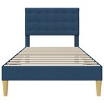 vidaXL Cadre de lit avec tête de lit Bleu 90 x 200 cm Tissu