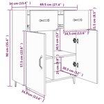 Vidaxl buffet haut chêne marron 69 5x34x180 cm bois d'ingénierie