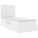 vidaXL Lit avec rangement et LED Blanc pur 90 x 190 cm Simili cuir