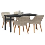 vidaXL Ensemble de salle à manger pour jardin 5 pc Gris clair