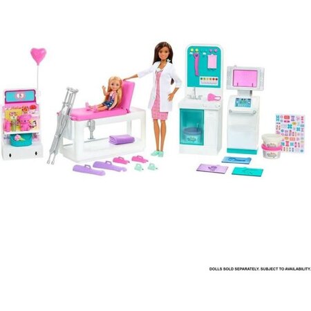 Barbie - coffret clinique de barbie avec poupée docteur brune et plus de 30  éléments et accessoires - poupée mannequin - des 3 ans - La Poste