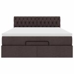 VidaXL Cadre de lit ottoman avec matelas marron foncé 140x200 cm tissu