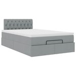 vidaXL Lit ottoman avec matelas gris clair 120x190 cm tissu