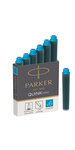PARKER Quink 6 cartouches courtes stylo plume, encre turquoise
