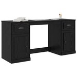 vidaXL Bureau avec armoire avec tiroir Chêne noir 154 5 x 50 x 75 cm