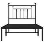 vidaXL Cadre de lit métal avec tête de lit noir 90x200 cm