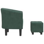 vidaXL Fauteuil cabriolet avec repose-pied vert foncé velours