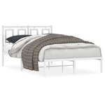vidaXL Cadre de lit métal sans matelas et tête de lit blanc 120x190 cm