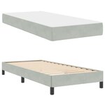 vidaXL Lit à ressorts avec matelas Gris clair 80 x 200 cm tissu