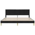 vidaXL Cadre de lit avec tête de lit Noir 200 x 200 cm Tissu