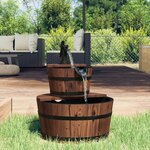 vidaXL Fontaine à eau avec pompe 44 5x44 5x58 cm Bois de sapin massif